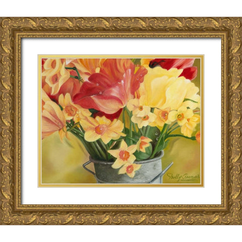 Primavera I Gold Ornate Wood Framed Art Print with Double Matting by Arenas, Nelly
