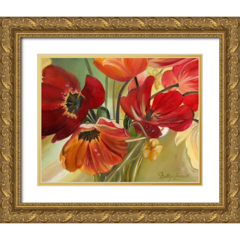Primavera II Gold Ornate Wood Framed Art Print with Double Matting by Arenas, Nelly
