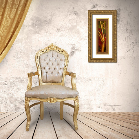 Red Plantain Gold Ornate Wood Framed Art Print with Double Matting by Pinto, Patricia