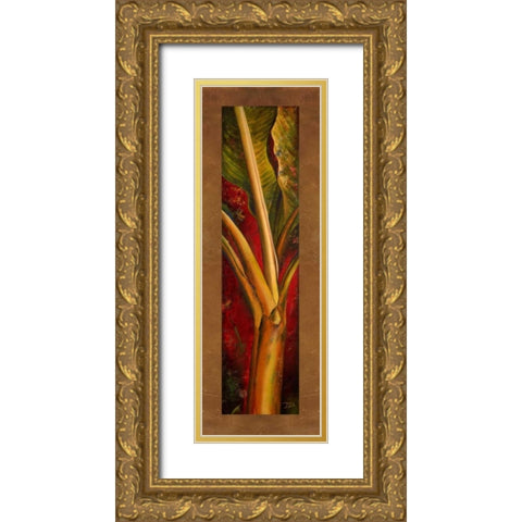 Red Plantain Gold Ornate Wood Framed Art Print with Double Matting by Pinto, Patricia