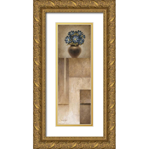 Floral Motif II Gold Ornate Wood Framed Art Print with Double Matting by Marcon, Michael