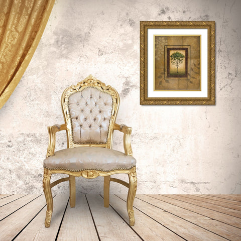 Alpine Ash Gold Ornate Wood Framed Art Print with Double Matting by Marcon, Michael