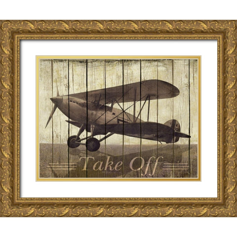 Take Off Gold Ornate Wood Framed Art Print with Double Matting by Pattinian, Merri