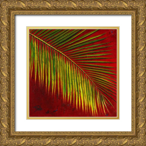 Palmas En Fuego I Gold Ornate Wood Framed Art Print with Double Matting by Pinto, Patricia