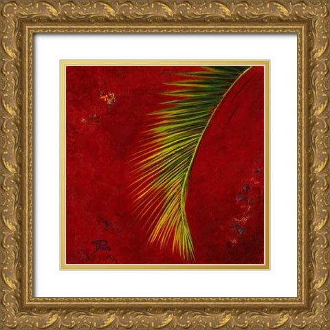 Palmas En Fuego II Gold Ornate Wood Framed Art Print with Double Matting by Pinto, Patricia