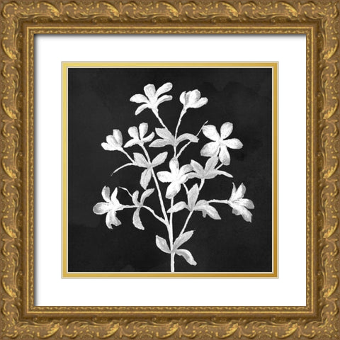 Stillness on Black Square II Gold Ornate Wood Framed Art Print with Double Matting by Marcon, Michael