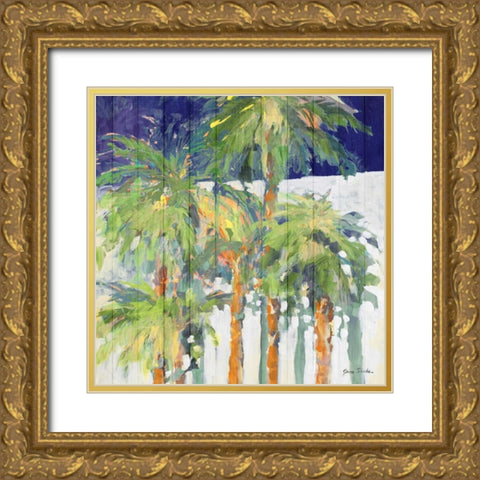 Wood Shadow Palms I Gold Ornate Wood Framed Art Print with Double Matting by Slivka, Jane