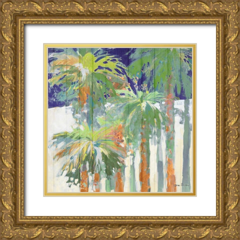 Wood Shadow Palms II Gold Ornate Wood Framed Art Print with Double Matting by Slivka, Jane