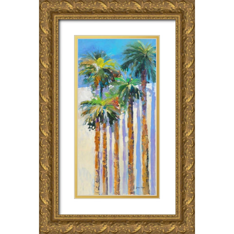 Shadow Palms II Gold Ornate Wood Framed Art Print with Double Matting by Slivka, Jane