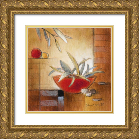 Afternoon Bamboo Leaves IV Gold Ornate Wood Framed Art Print with Double Matting by Loreth, Lanie