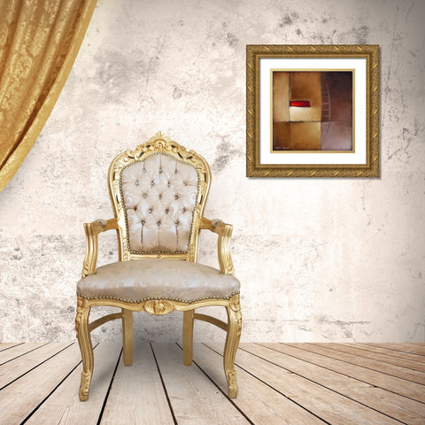 Chocolate Square III Gold Ornate Wood Framed Art Print with Double Matting by Loreth, Lanie