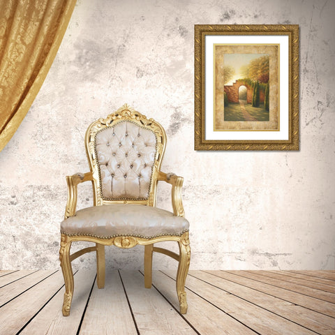 Autumn Light II Gold Ornate Wood Framed Art Print with Double Matting by Marcon, Michael