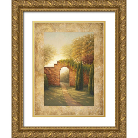 Autumn Light II Gold Ornate Wood Framed Art Print with Double Matting by Marcon, Michael