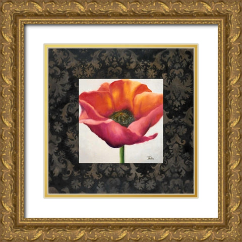 Poppy Flower I Gold Ornate Wood Framed Art Print with Double Matting by Pinto, Patricia