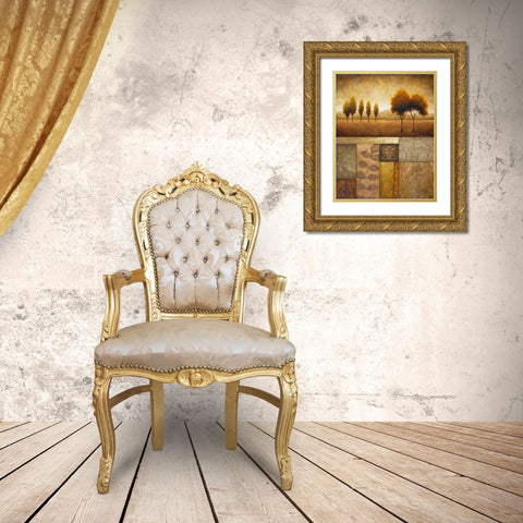 Plainview I Gold Ornate Wood Framed Art Print with Double Matting by Marcon, Michael