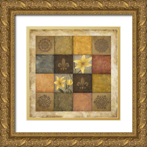 Color Swatch Blossom I Gold Ornate Wood Framed Art Print with Double Matting by Marcon, Michael