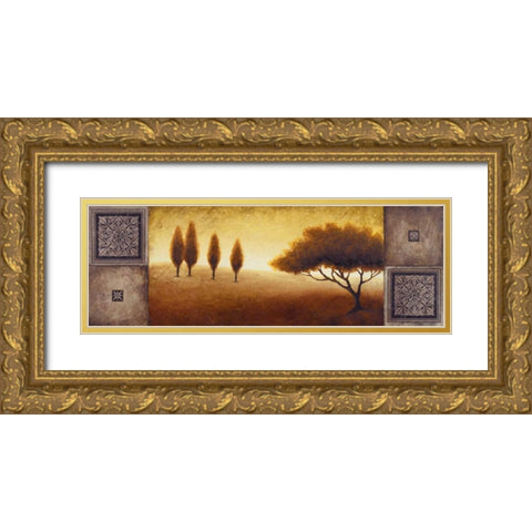 Warm Horizon I Gold Ornate Wood Framed Art Print with Double Matting by Marcon, Michael