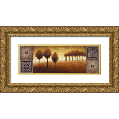Warm Horizon II Gold Ornate Wood Framed Art Print with Double Matting by Marcon, Michael