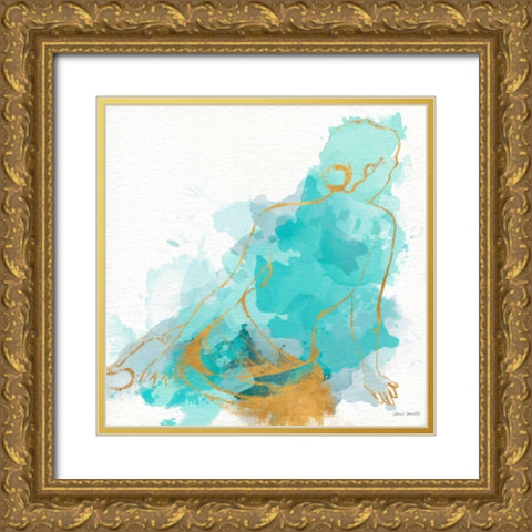 Seated Watercolor Woman I Gold Ornate Wood Framed Art Print with Double Matting by Loreth, Lanie