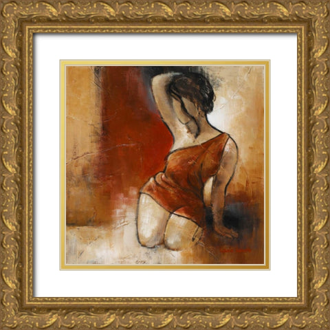 Seated Woman II Gold Ornate Wood Framed Art Print with Double Matting by Loreth, Lanie
