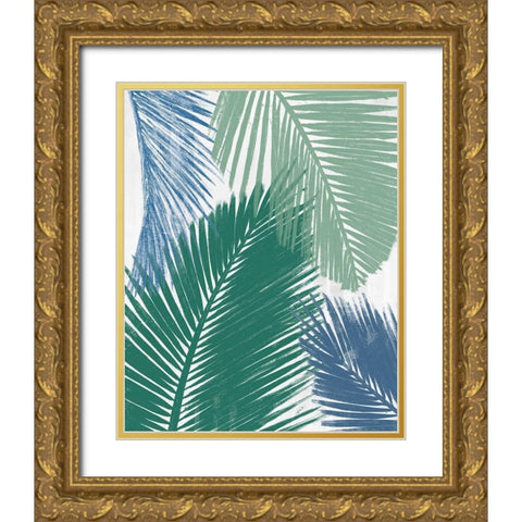Baru Palm Collage I  Gold Ornate Wood Framed Art Print with Double Matting by Pinto, Patricia