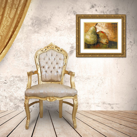 Pear Study I Gold Ornate Wood Framed Art Print with Double Matting by Loreth, Lanie