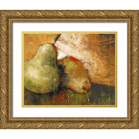 Pear Study I Gold Ornate Wood Framed Art Print with Double Matting by Loreth, Lanie