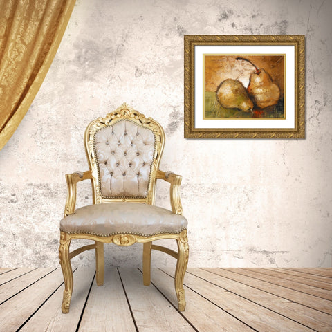 Pear Study II Gold Ornate Wood Framed Art Print with Double Matting by Loreth, Lanie