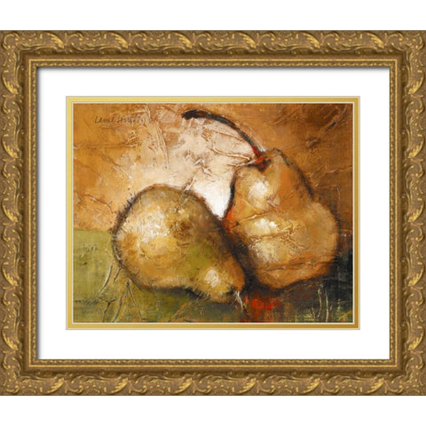 Pear Study II Gold Ornate Wood Framed Art Print with Double Matting by Loreth, Lanie