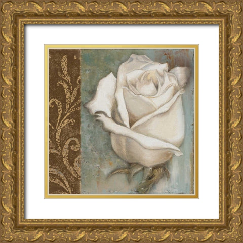 Rose I Gold Ornate Wood Framed Art Print with Double Matting by Pinto, Patricia