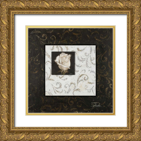 Ornaments and Rose I Gold Ornate Wood Framed Art Print with Double Matting by Pinto, Patricia
