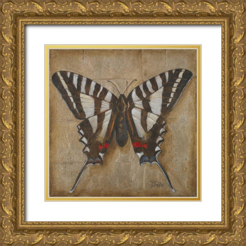 Butterfly I Gold Ornate Wood Framed Art Print with Double Matting by Pinto, Patricia