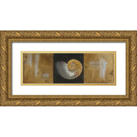 Seashells II Gold Ornate Wood Framed Art Print with Double Matting by Pinto, Patricia