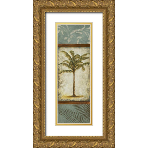 Blue Saba Gold Ornate Wood Framed Art Print with Double Matting by Marcon, Michael