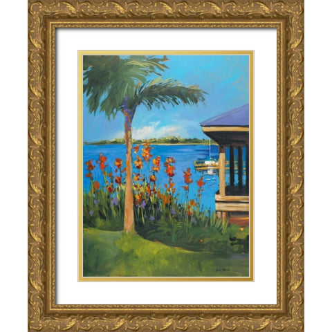 The Lake Gold Ornate Wood Framed Art Print with Double Matting by Slivka, Jane