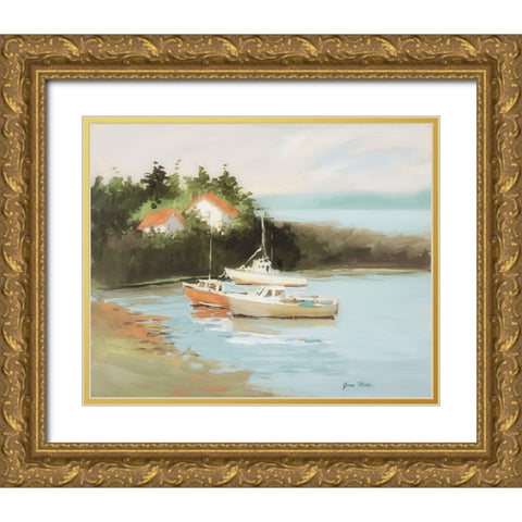 Sail Boats Gold Ornate Wood Framed Art Print with Double Matting by Slivka, Jane