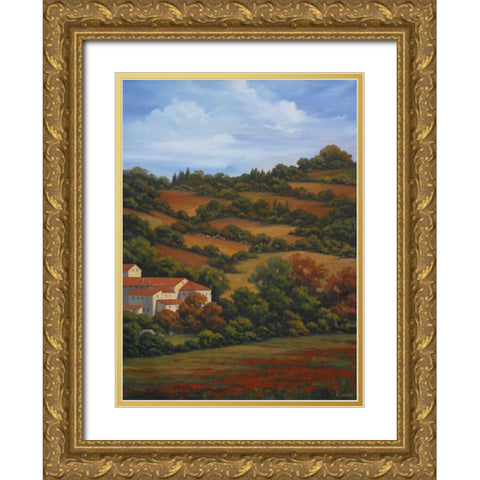 Italian Countryside II Gold Ornate Wood Framed Art Print with Double Matting by Rhyan, Vivien