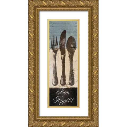 Bon Appetit Gold Ornate Wood Framed Art Print with Double Matting by Loreth, Lanie