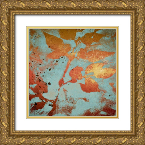 Water Garden in Blue I Gold Ornate Wood Framed Art Print with Double Matting by Loreth, Lanie