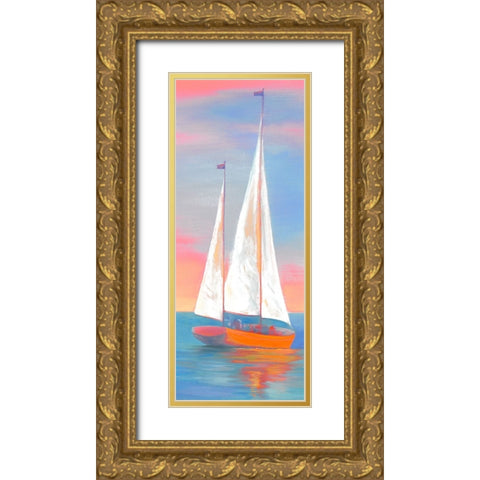 Sunset Sails Gold Ornate Wood Framed Art Print with Double Matting by Rhyan, Vivien