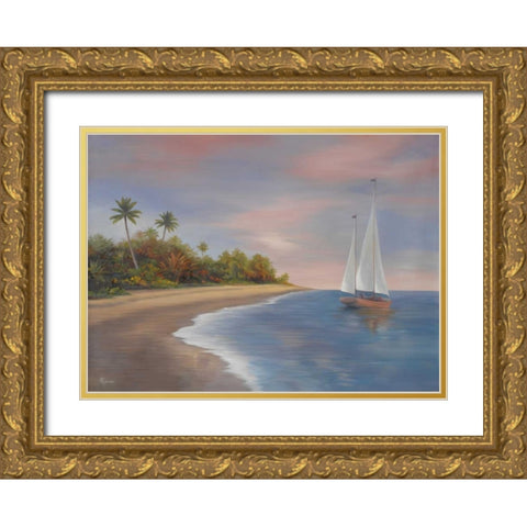 Tropical Beach I Gold Ornate Wood Framed Art Print with Double Matting by Rhyan, Vivien