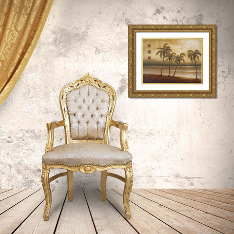 Tropical Escape I Gold Ornate Wood Framed Art Print with Double Matting by Marcon, Michael