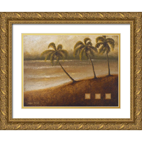 Tropical Escape II Gold Ornate Wood Framed Art Print with Double Matting by Marcon, Michael