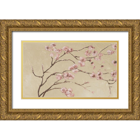 Pink Glamorous II Gold Ornate Wood Framed Art Print with Double Matting by Pinto, Patricia