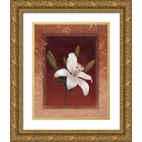 Tiger Lily Gold Ornate Wood Framed Art Print with Double Matting by Rhyan, Vivien