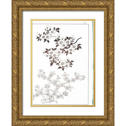 Ornaments in Blue I Gold Ornate Wood Framed Art Print with Double Matting by Pinto, Patricia