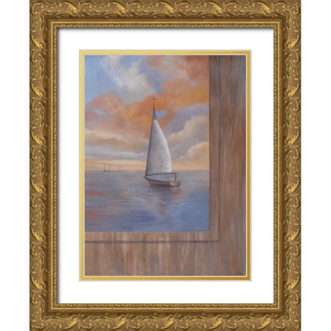 Sailing at Sunset II Gold Ornate Wood Framed Art Print with Double Matting by Rhyan, Vivien