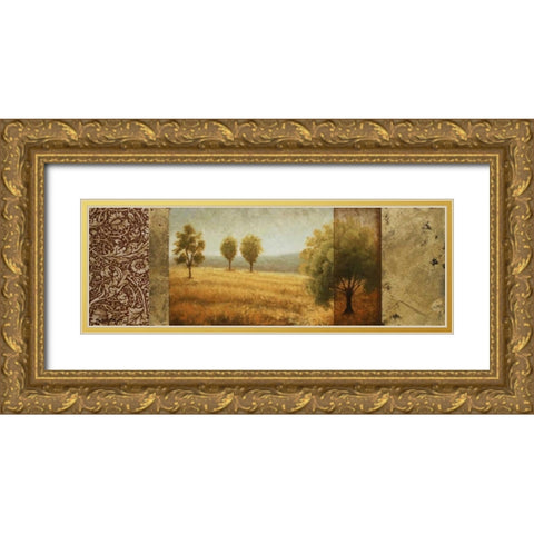 Golden Valley II Gold Ornate Wood Framed Art Print with Double Matting by Marcon, Michael