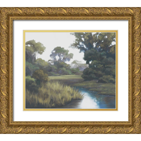 Shades Of Afternoon Gold Ornate Wood Framed Art Print with Double Matting by Rhyan, Vivien