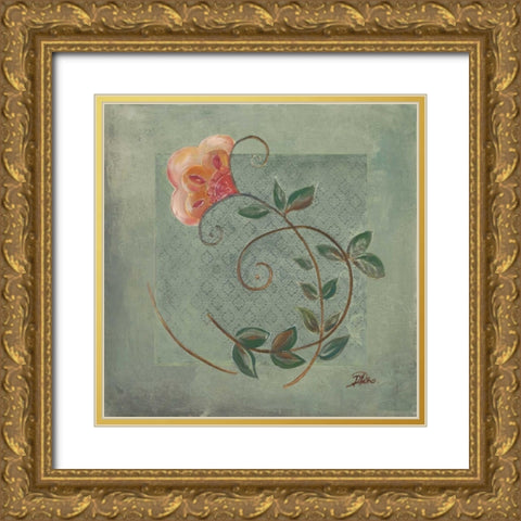 Ornaments in Green II Gold Ornate Wood Framed Art Print with Double Matting by Pinto, Patricia